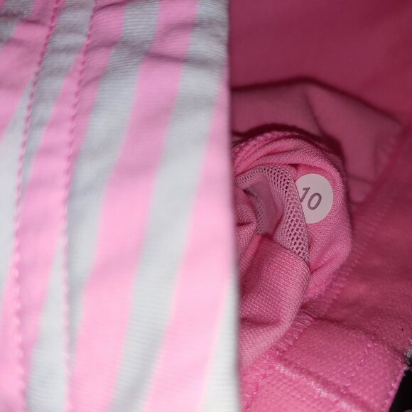 Lululemon Run: Back On Track Tank Pink Shell Classic Stripe White Pink  Sz 10 - Picture 2 of 6